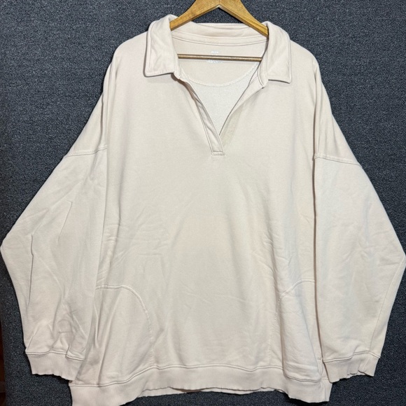 aerie Tops - Aerie Oversized Pullover Tan Pockets, Women’s XL